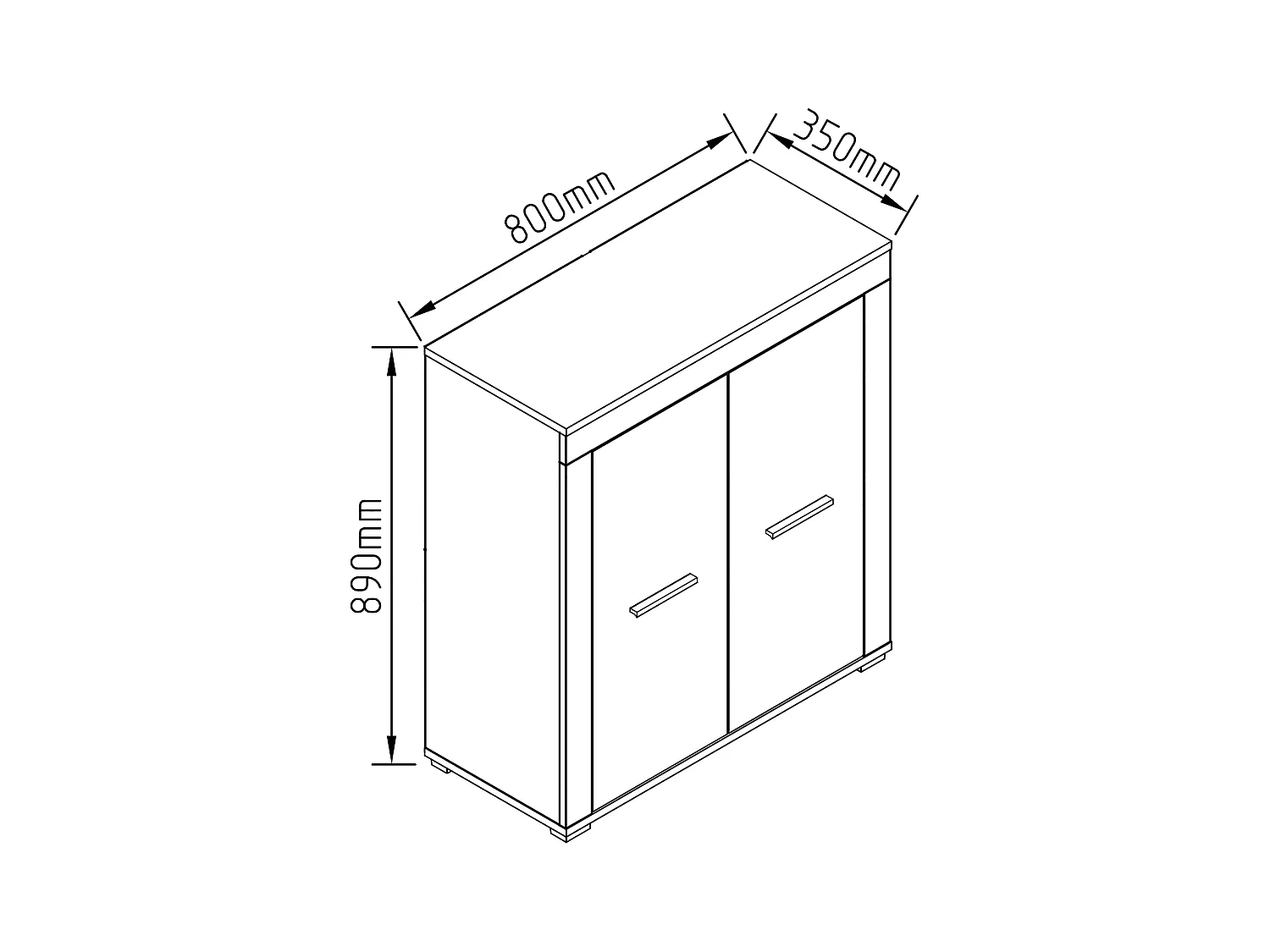 Holz Kommode Sideboard Anrichte Usilo 2 Drehtüren
