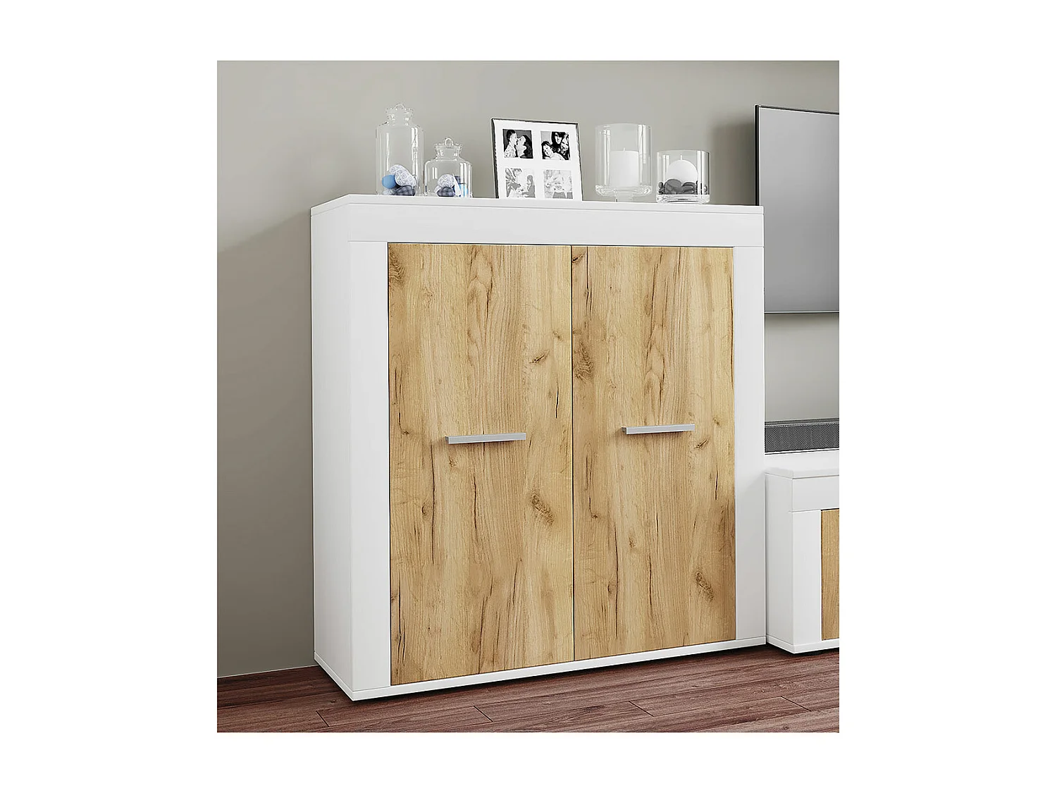Holz Kommode Sideboard Anrichte Usilo 2 Drehtüren