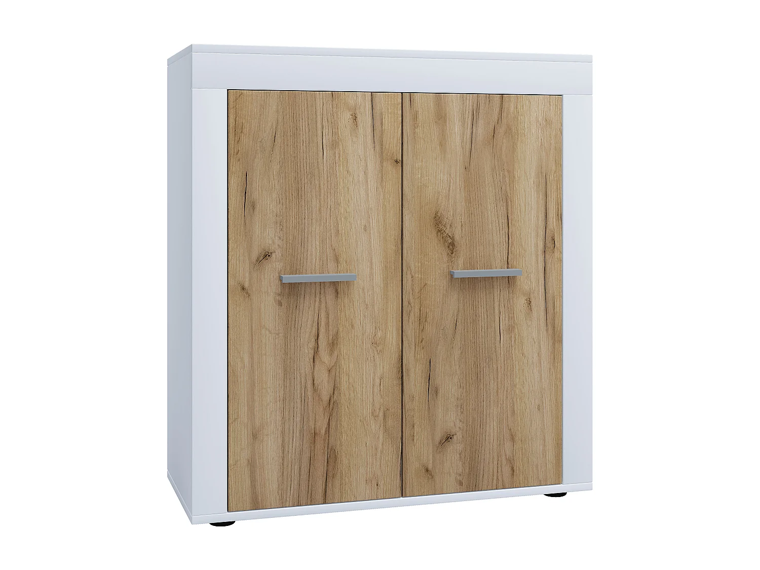 Chest of drawers & sideboards Usilo White / Honey oak H. 89 x W. 80 x D. 35 cm