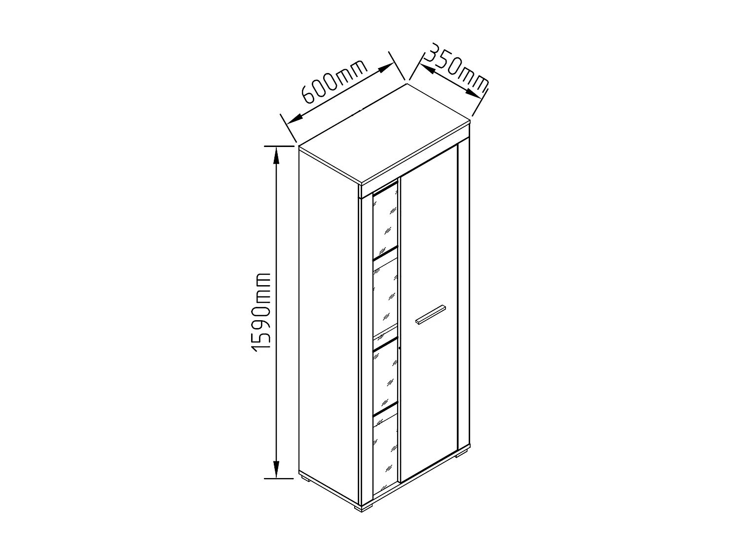 Schrank Vitrine Wohnzimmer Holz Glas Usilo