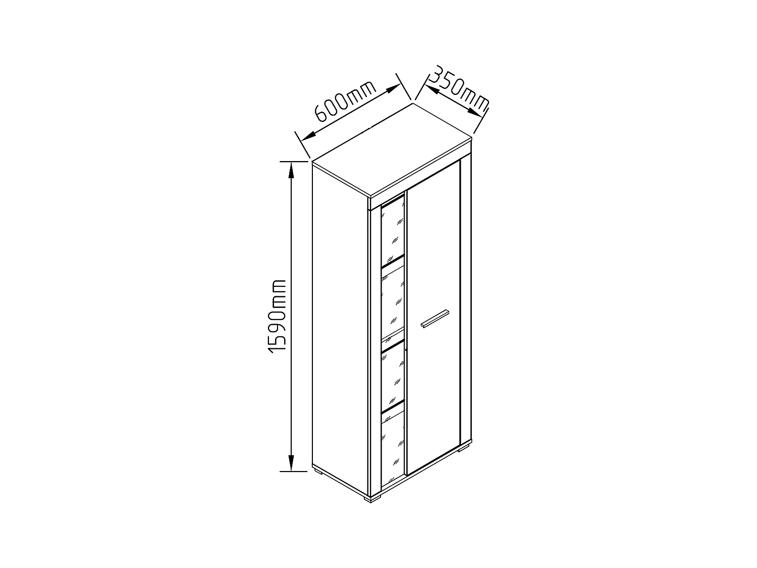 Schrank Vitrine Wohnzimmer Holz Glas Usilo