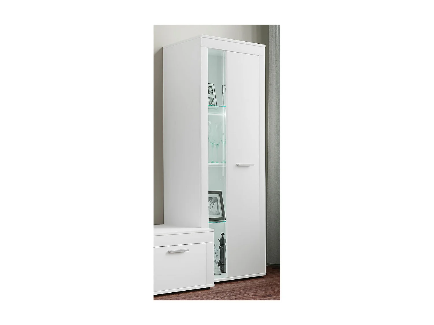 Schrank Vitrine Wohnzimmer Holz Glas Usilo