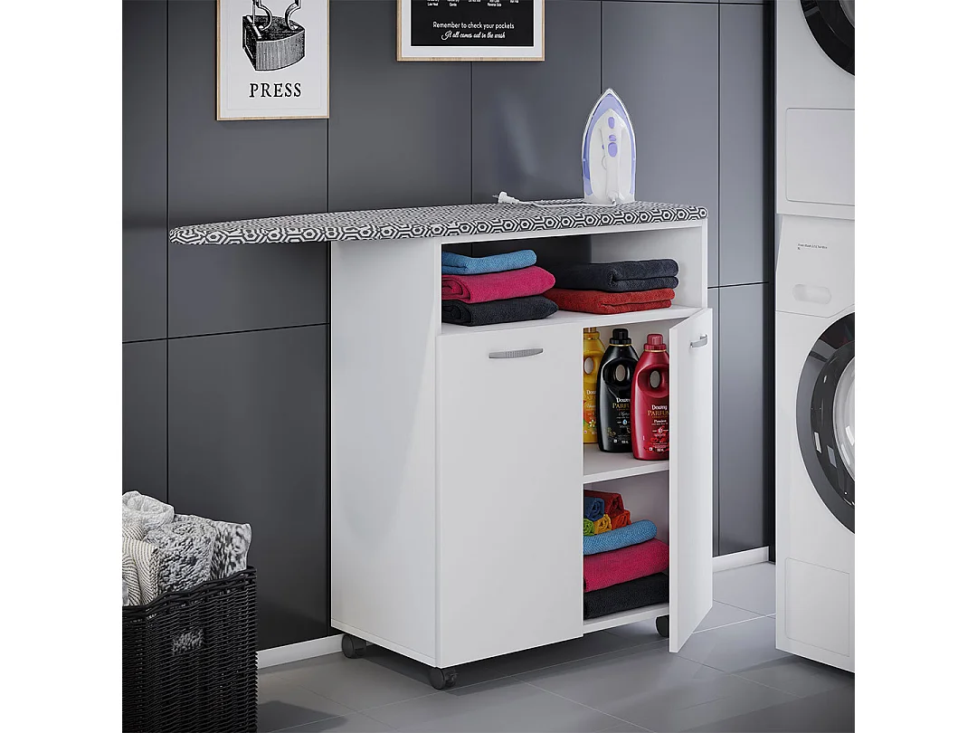 Holz Bügelbrett Kommode Sideboard Rollen Bigilo