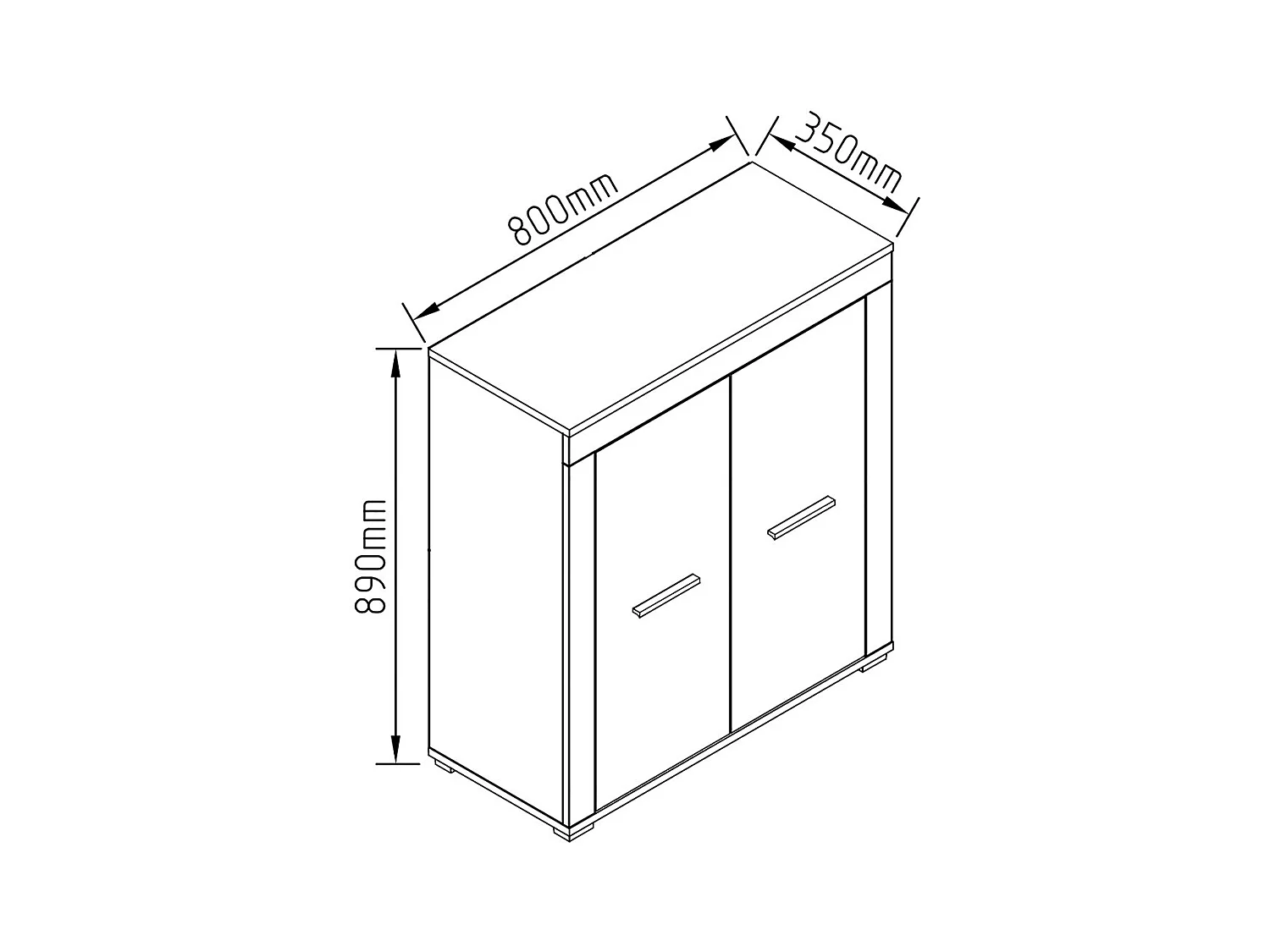 Holz Kommode Sideboard Anrichte Usilo 2 Drehtüren