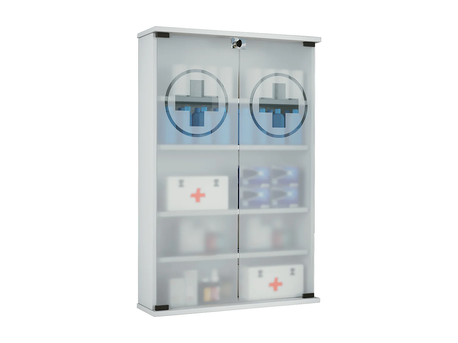 Medical cabinet Janula White H. 91 x W. 60 x D. 17 cm