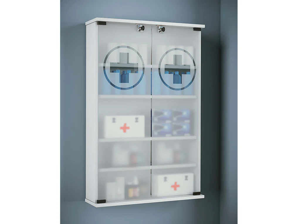 Medical cabinet Janula White H. 91 x W. 60 x D. 17 cm