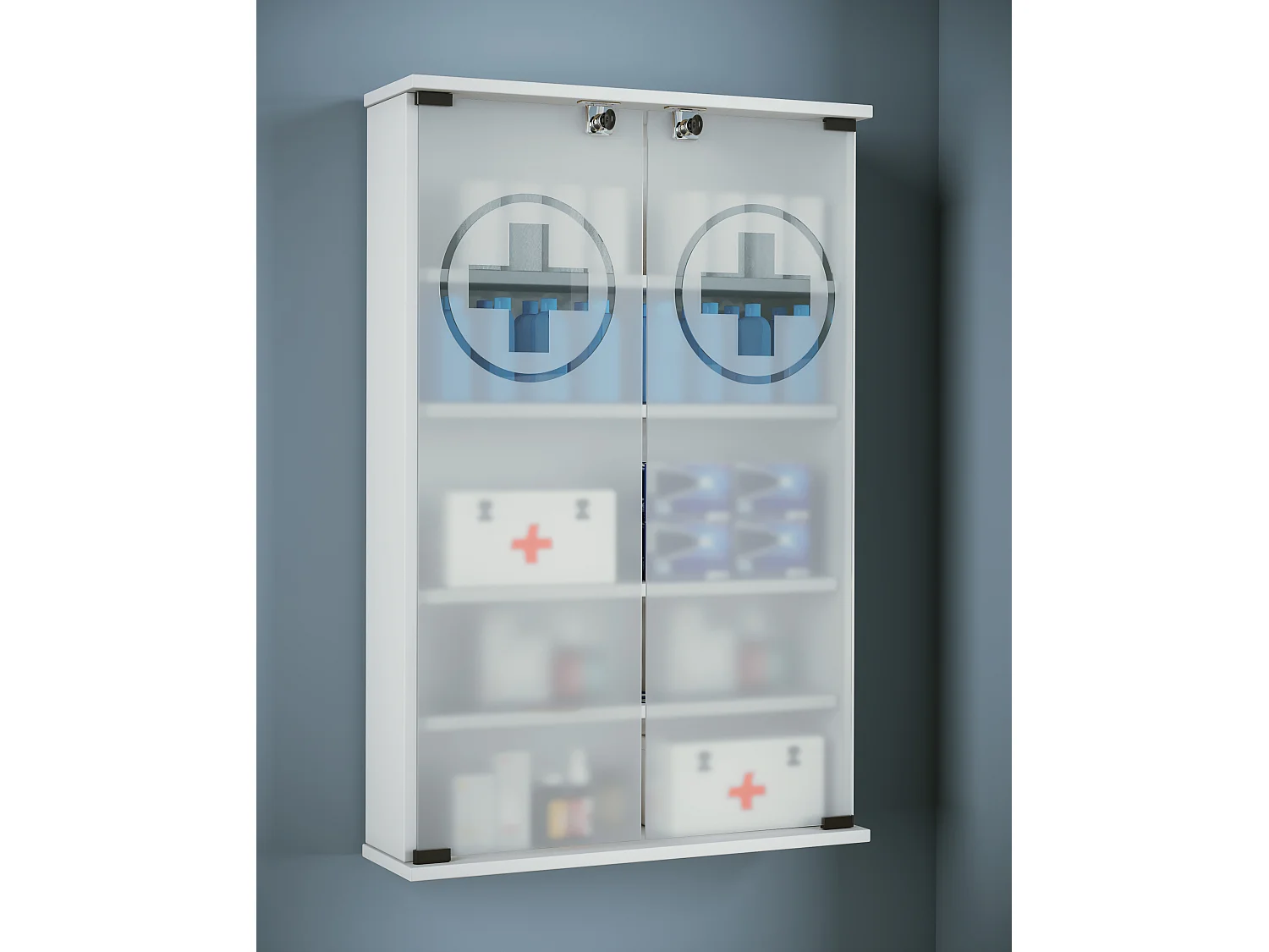 Medical cabinet Janula White H. 91 x W. 60 x D. 17 cm