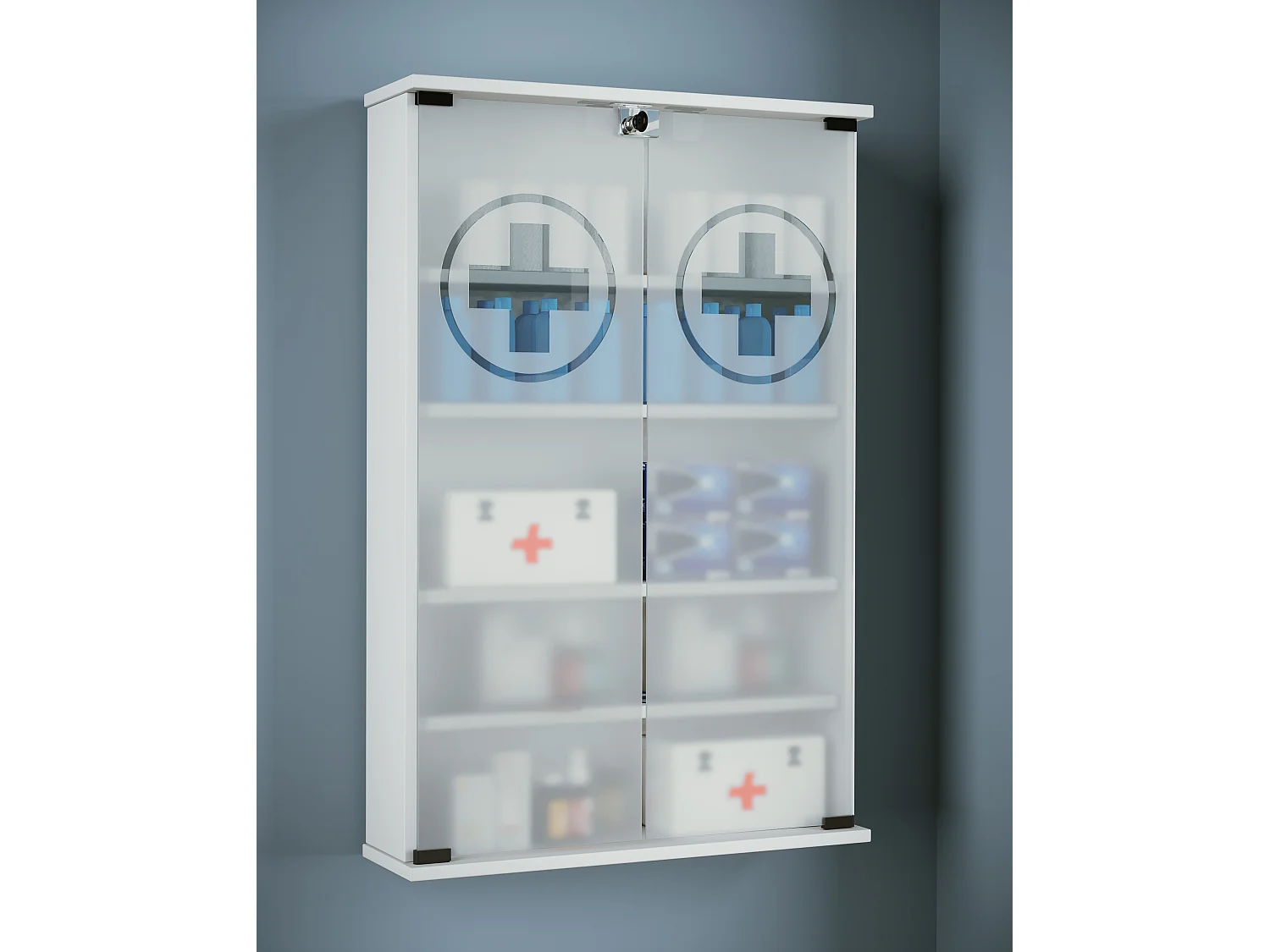 Medical cabinet Janula White H. 91 x W. 60 x D. 17 cm