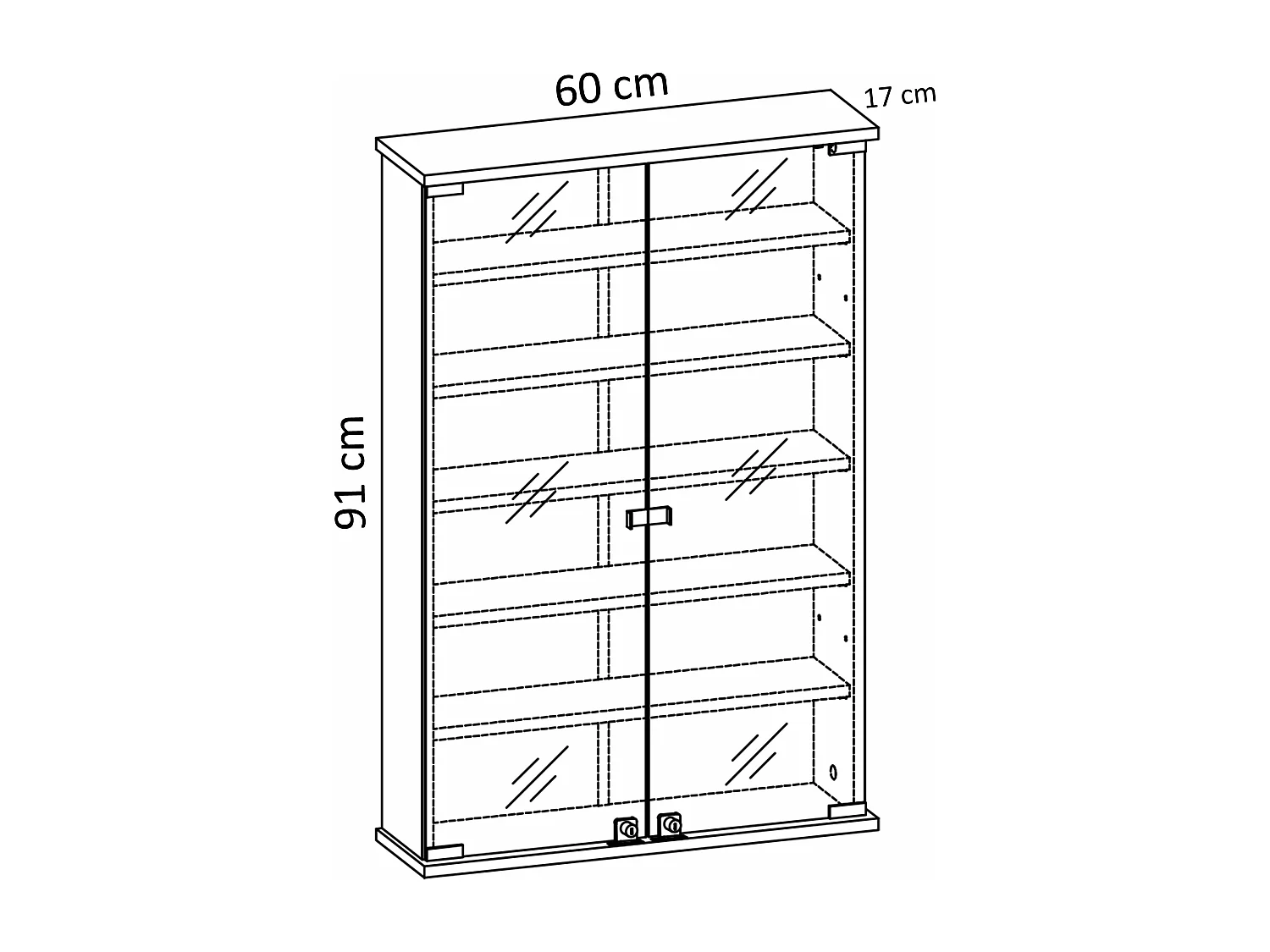 Medical cabinet Janula White H. 91 x W. 60 x D. 17 cm