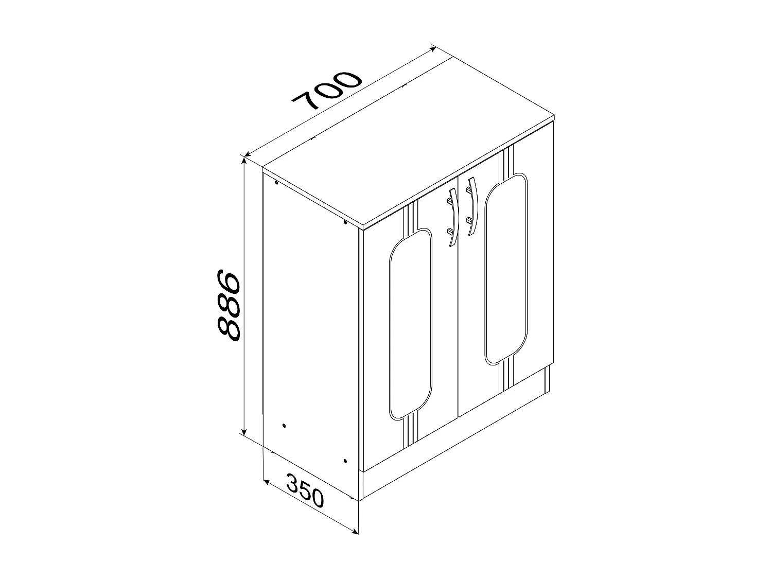 Commode Sideboard Balia 2 portes battantes