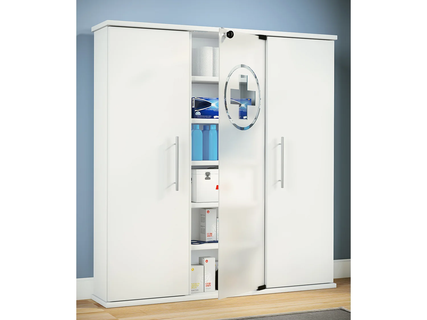 Medical cabinet Santila white H. 92 x W. 88 x D. 18 cm
