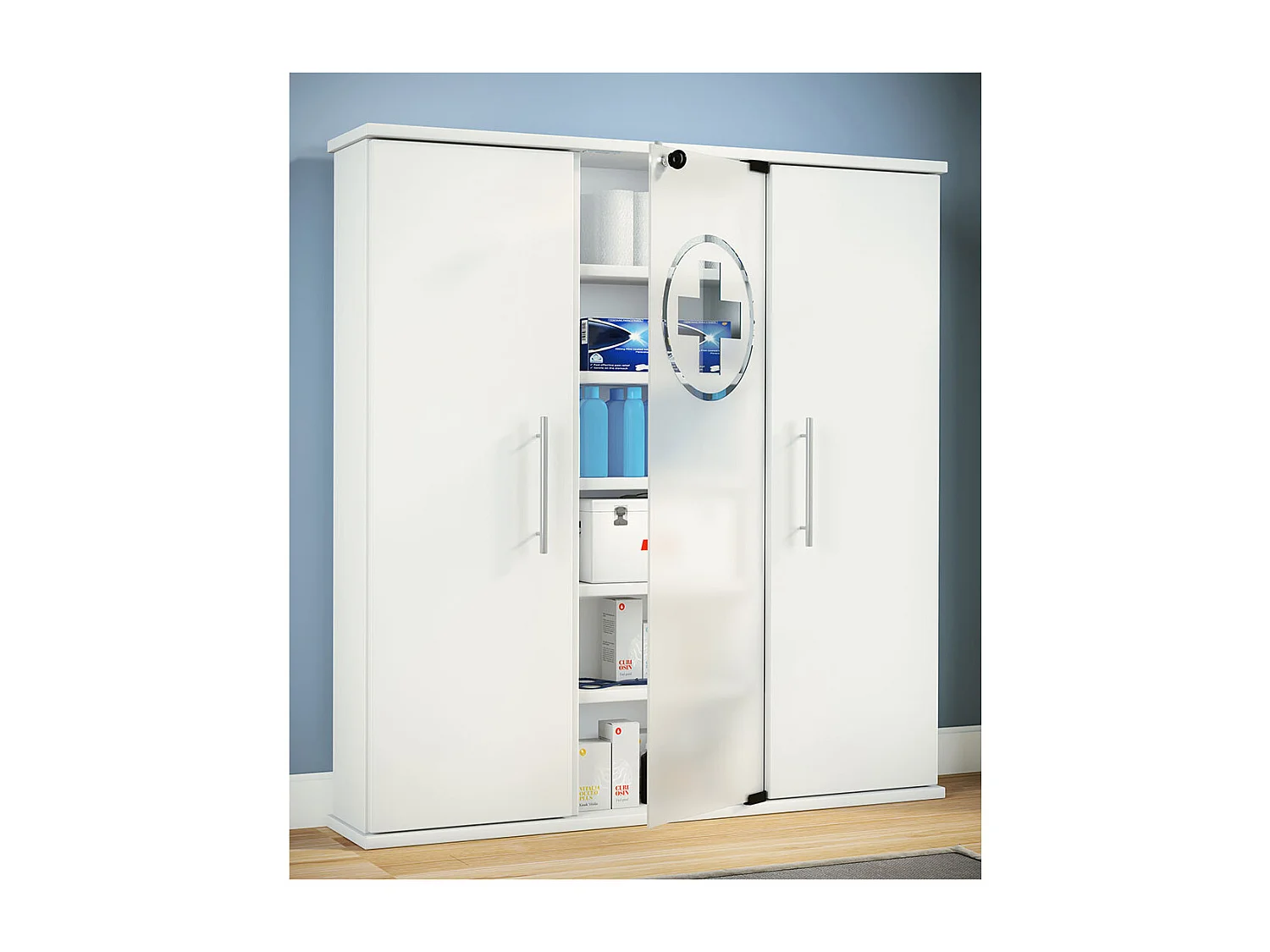 Medical cabinet Santila white H. 92 x W. 88 x D. 18 cm