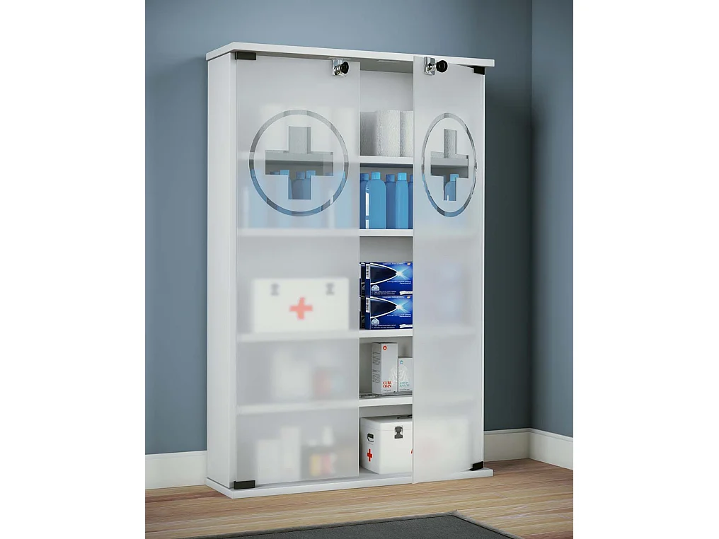 Medical cabinet Honula White H. 91 x W. 60 x D. 17 cm