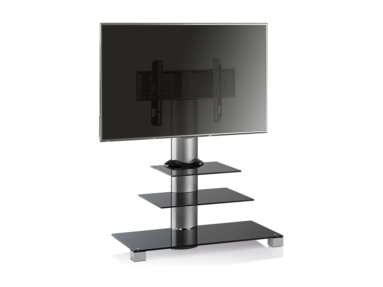 VCM Universal TV VESA Stand Stand Rack TV Alu Glas Amalo Maxi (verre noir)