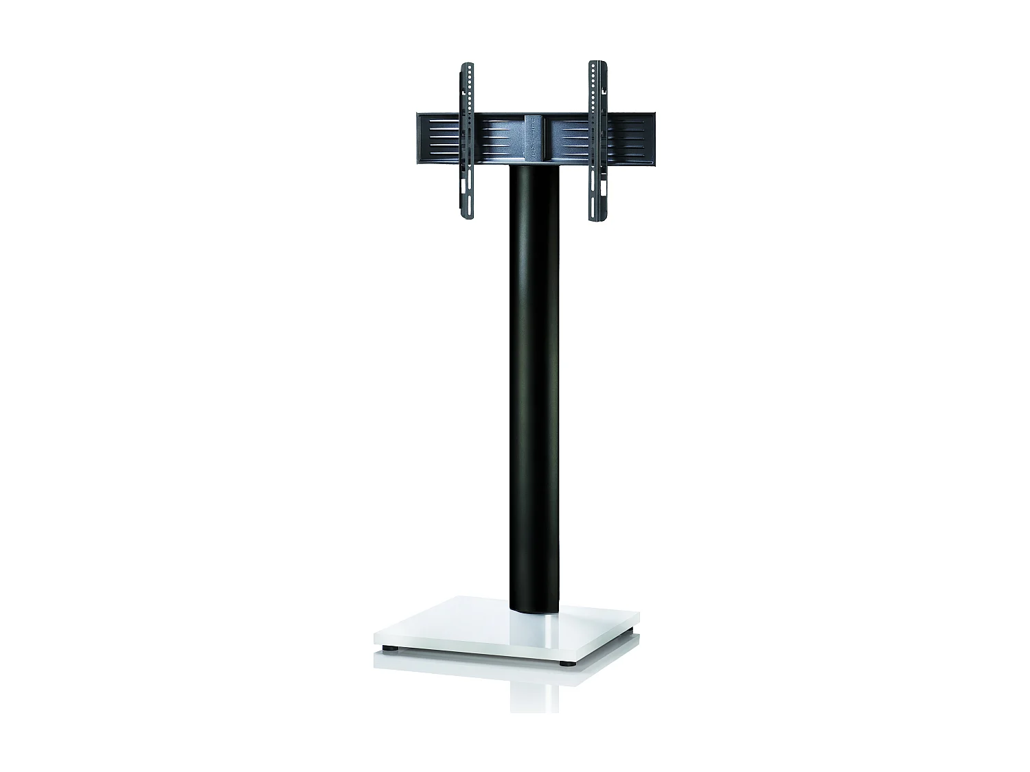 VCM Universal TV Stand Stand Support de télévision Roulettes Alu Onu (blanc laqué|ja)