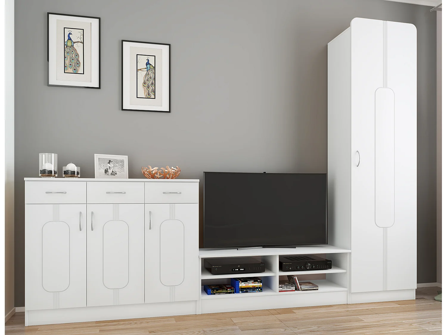 VCM Meuble d'entrée en bois Armoire Commode Balia (hêtre)