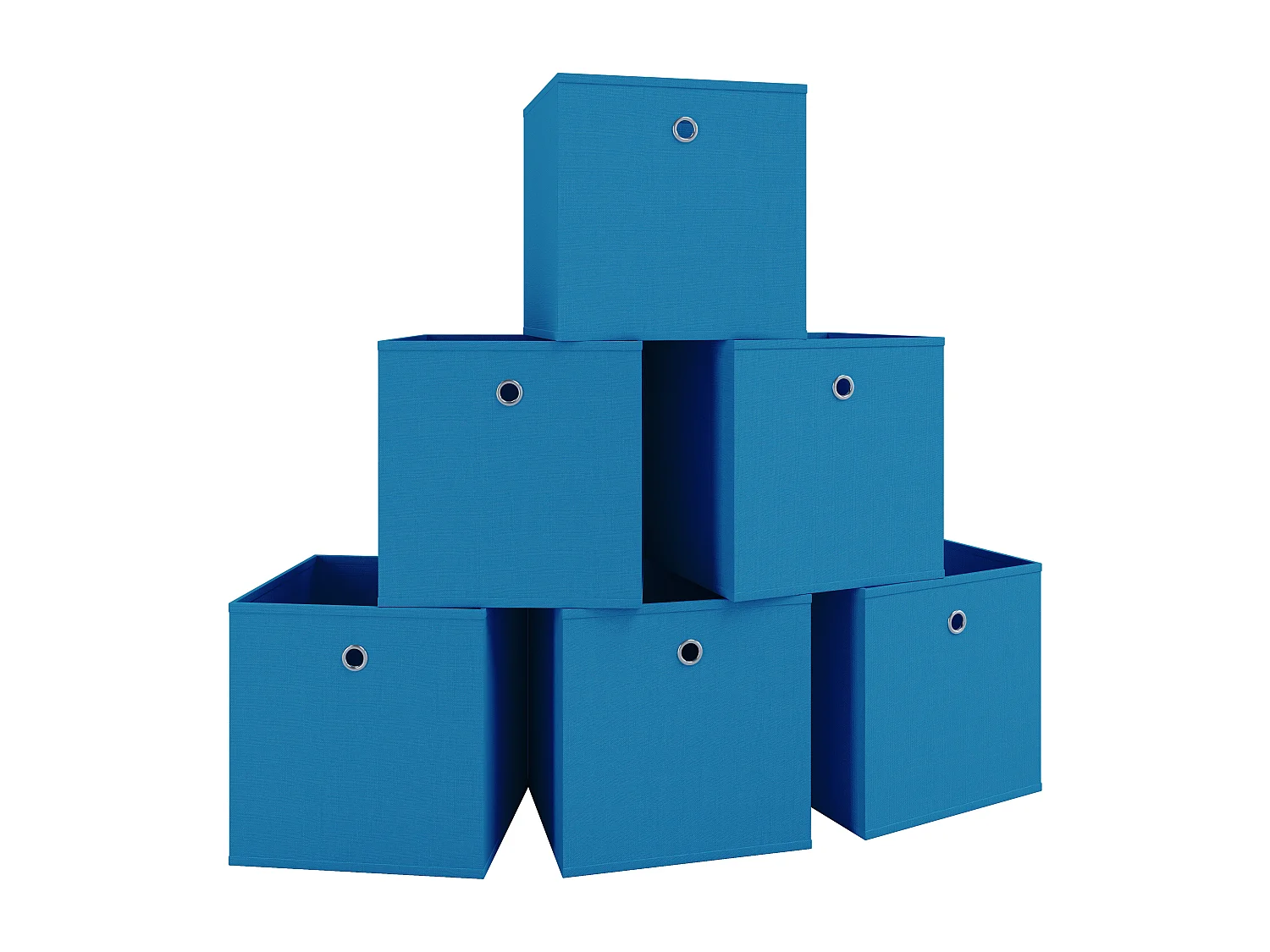 VCM Lot de 6 boîtes pliantes Boîte pliante en tissu Boîte pliante Boîte à étagères Rangement Boxas (Bleu)