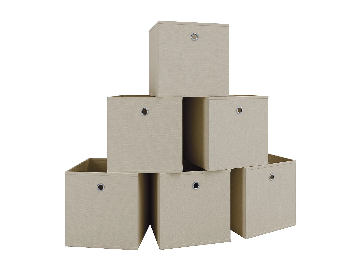 VCM lot de 6 boîtes pliantes Boîte pliante Tissu Boîte pliante Boîte étagère Rangement Boxas (Blanc)