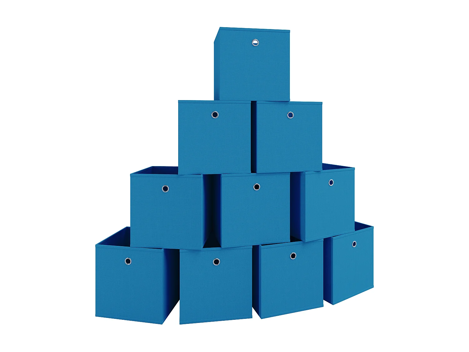 VCM Set de 10 boîtes pliantes Boîte pliante en tissu Boîte pliante Boîte à étagères Rangement Boxas (Bleu)