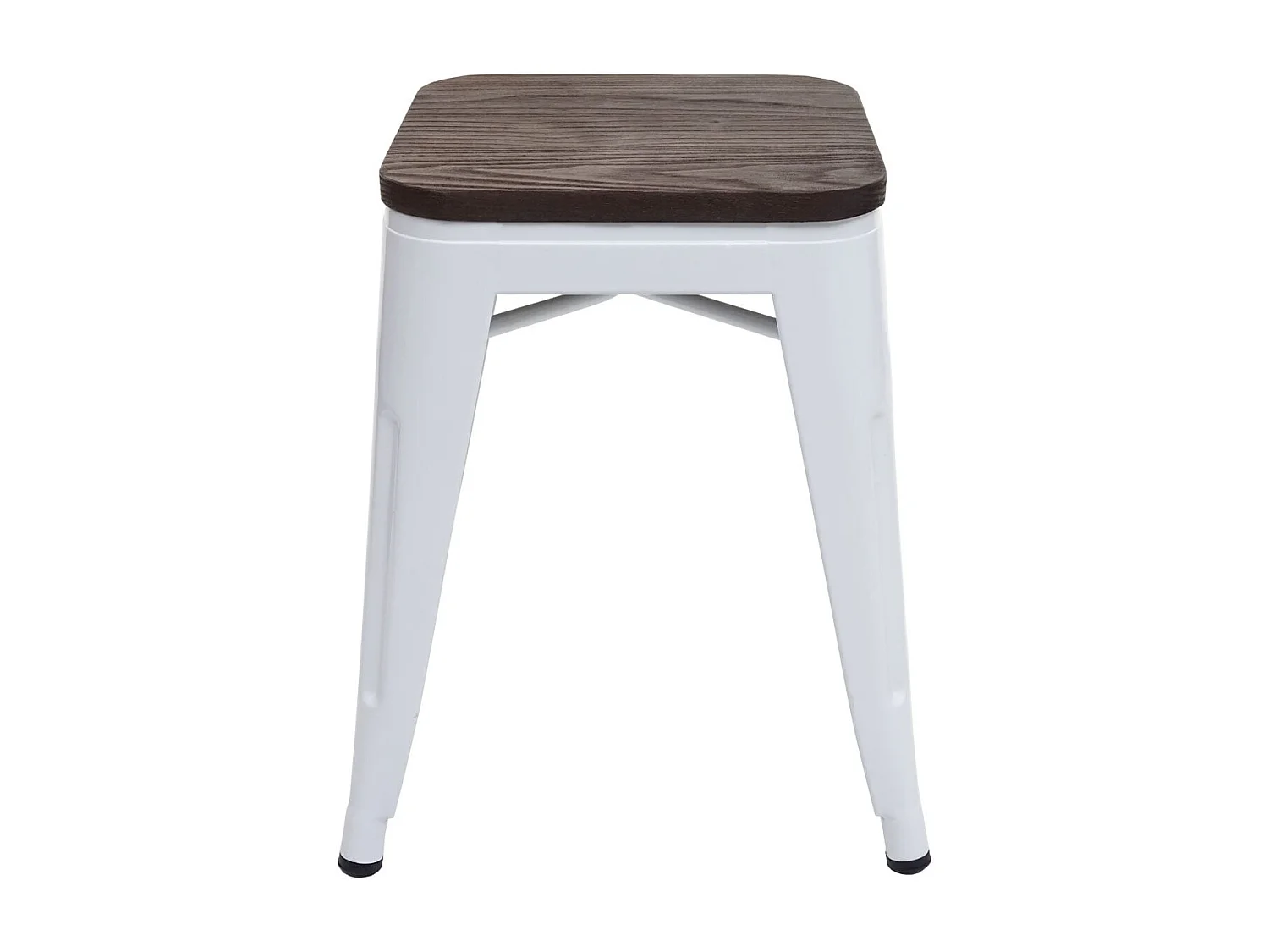 Taboret MCW-A73 (zestaw 2 szt.) Drewniane siedzisko,  biały