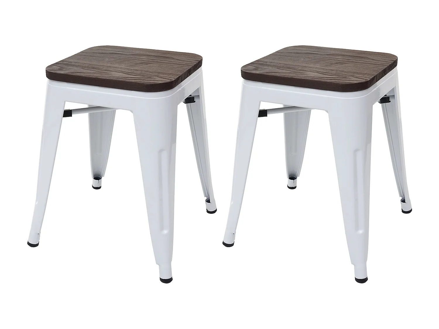 Kruk MCW-A73 (set van 2) Houten zitting,  wit