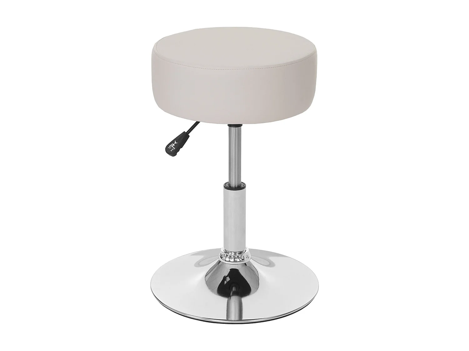 Zestaw 2 stołków MCW-C22,  imitacja skóry, kremowy