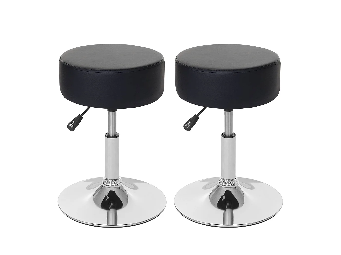 Lot de 2 tabourets MCW-C22,  similicuir noir