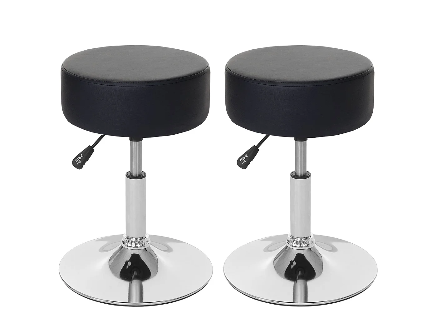 Lot de 2 tabourets MCW-C22,  similicuir noir