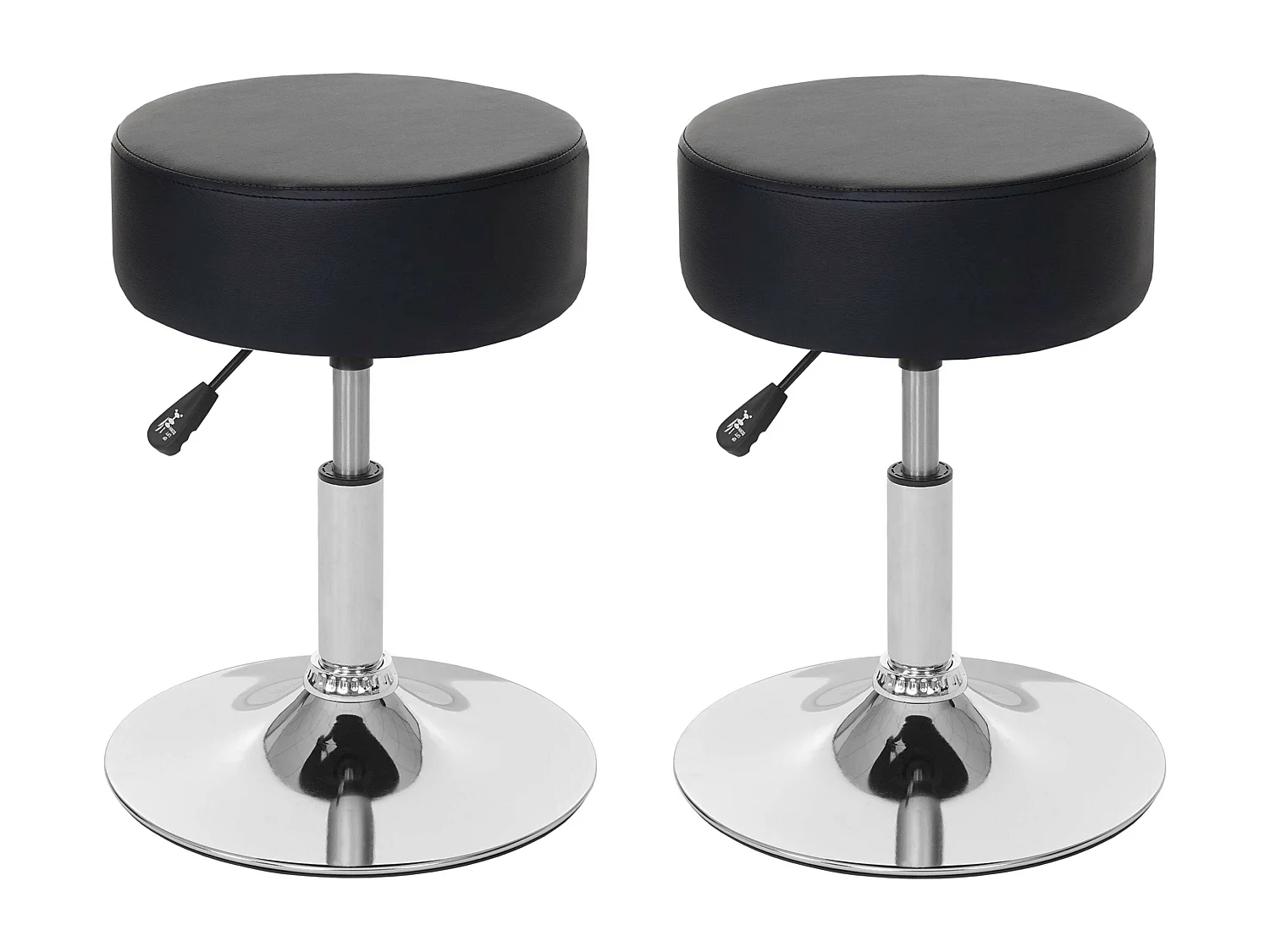 Lot de 2 tabourets MCW-C22,  similicuir noir