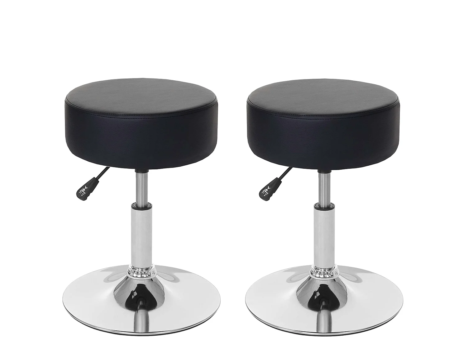 Zestaw 2 stołków MCW-C22,  imitacja skóry, czarny