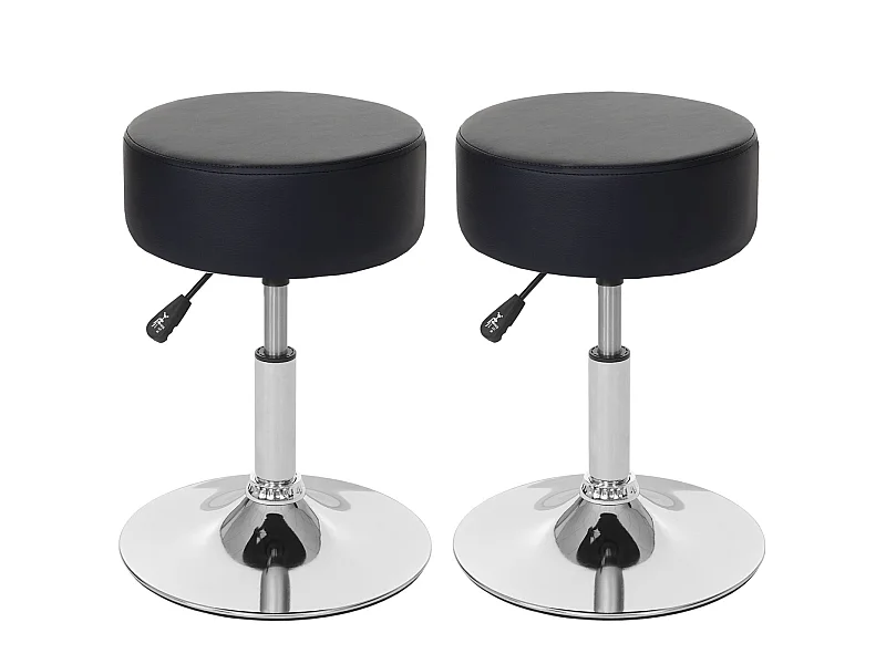 Lot de 2 tabourets MCW-C22,  similicuir noir