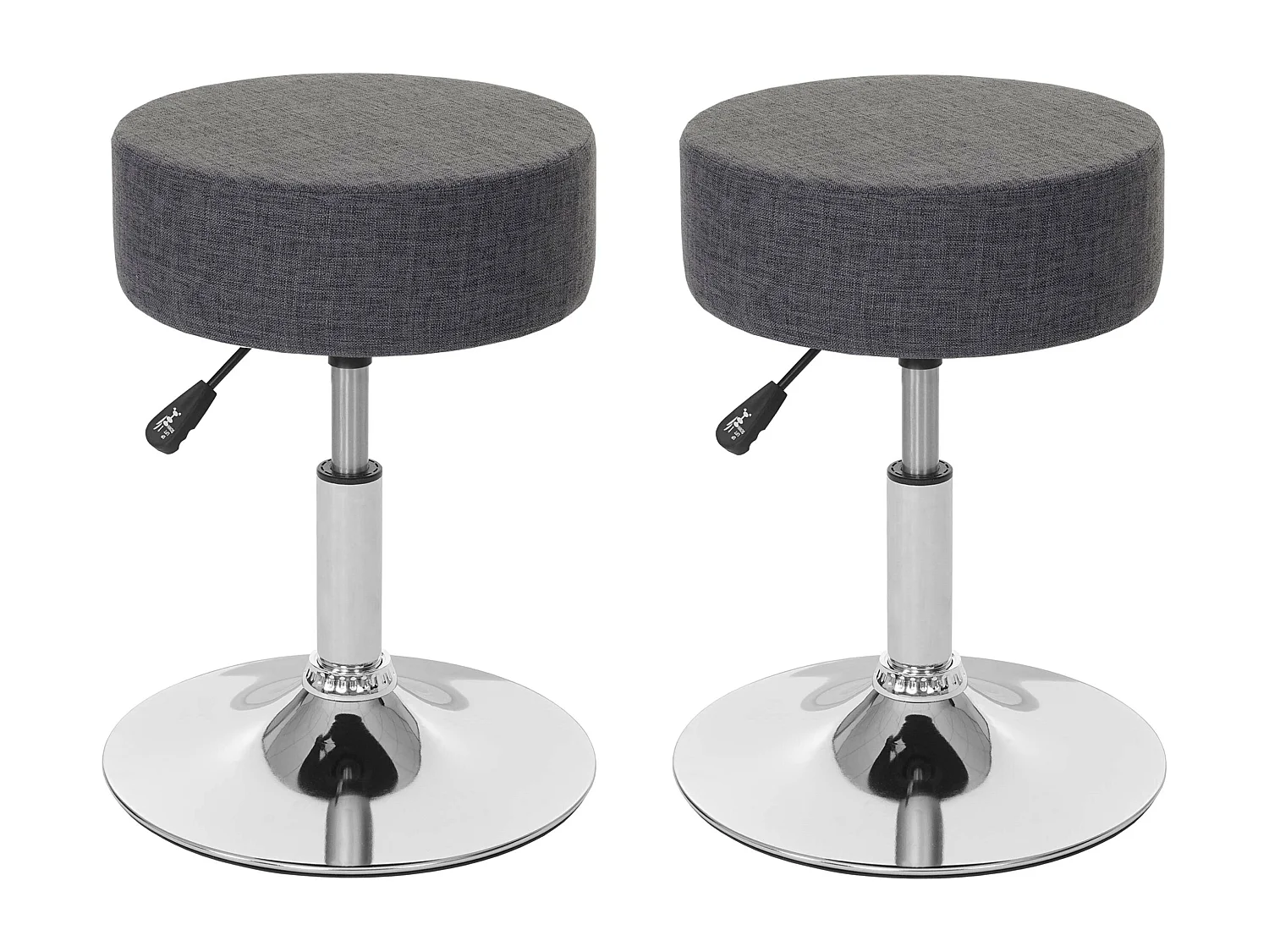 Set van 2 krukken MCW-C22,  textiel, grijs