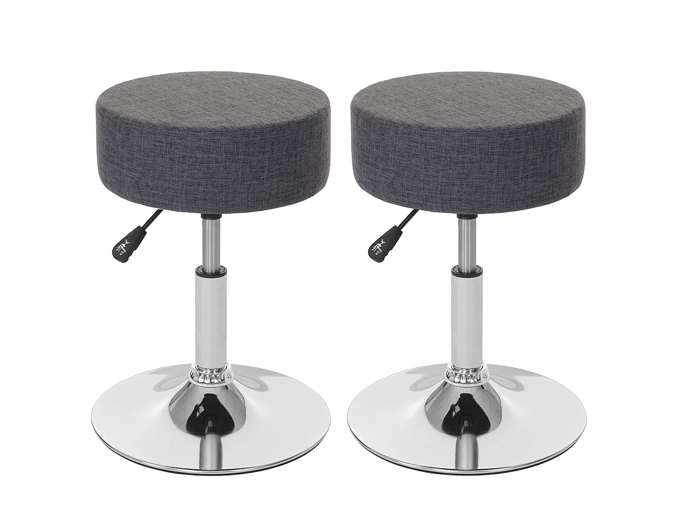 Lot de 2 tabourets MCW-C22,  gris