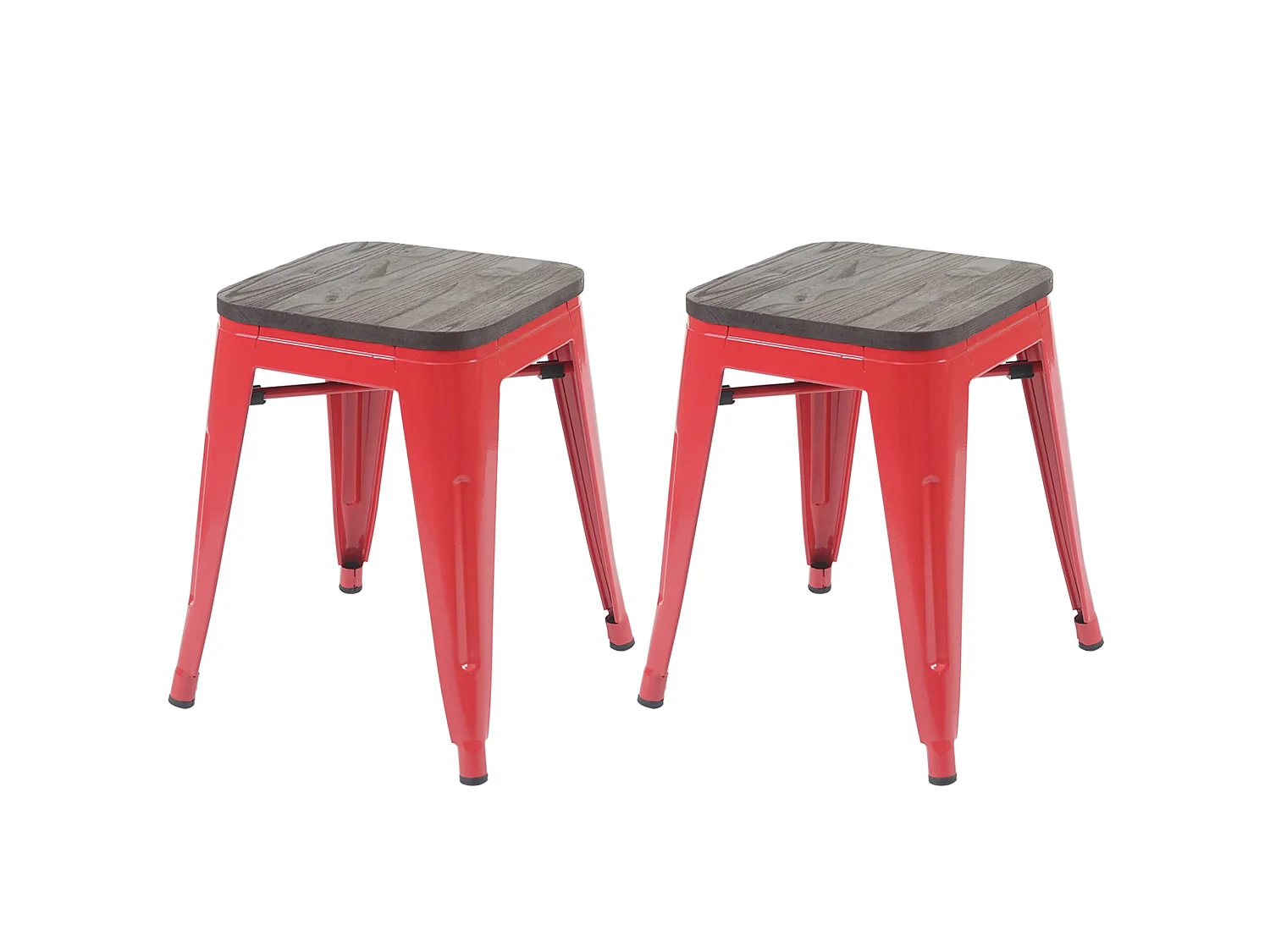 Kruk MCW-A73 (set van 2) Houten zitting,  rood