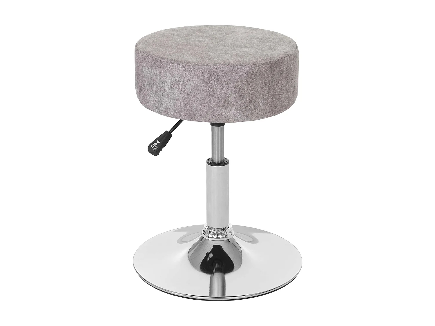 Taboret MCW-C22, taboret do makijażu,  imitacja zamszu, szary vintage