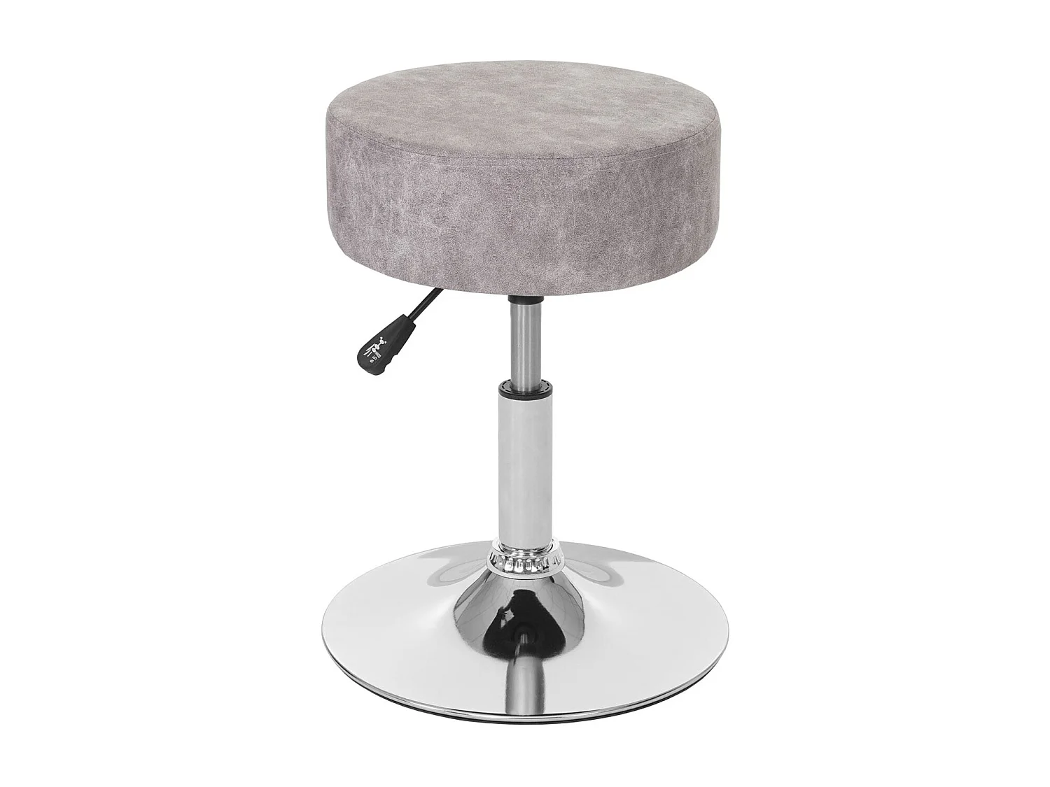 Taboret MCW-C22, taboret do makijażu,  imitacja zamszu, szary vintage