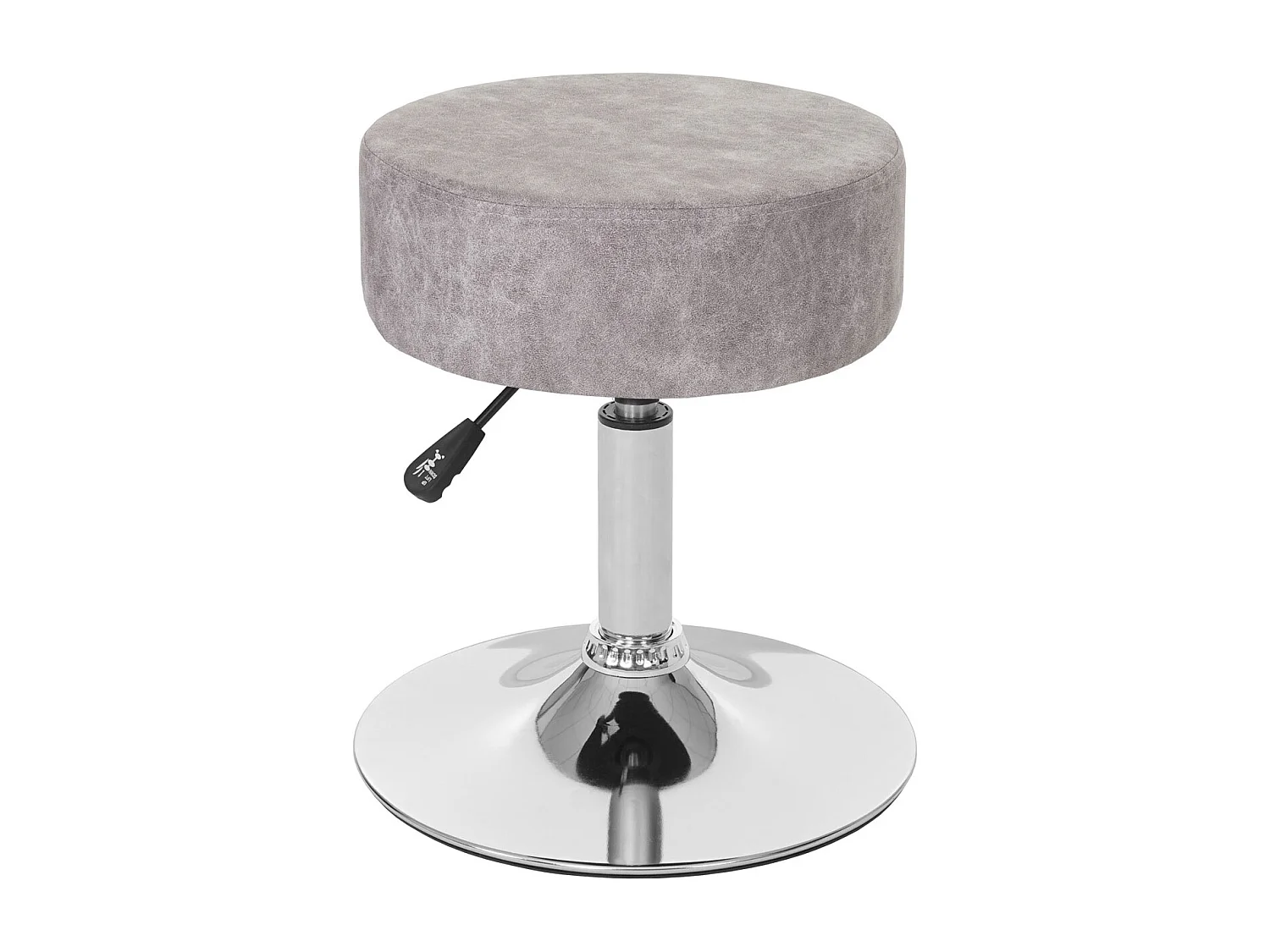 Taboret MCW-C22, taboret do makijażu,  imitacja zamszu, szary vintage