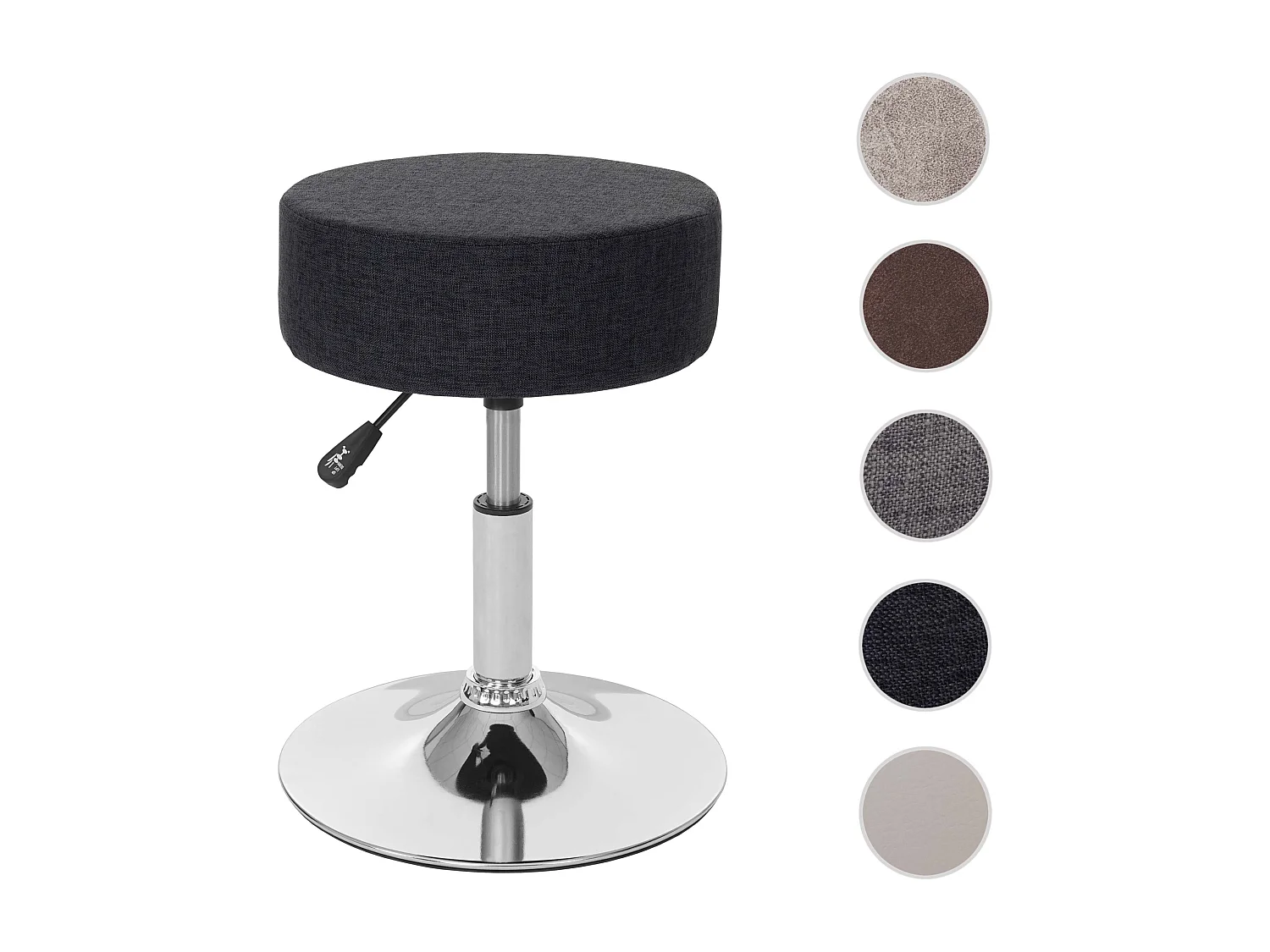 Taboret MCW-C22, stołek otomana,  tekstylny, ciemnoszary