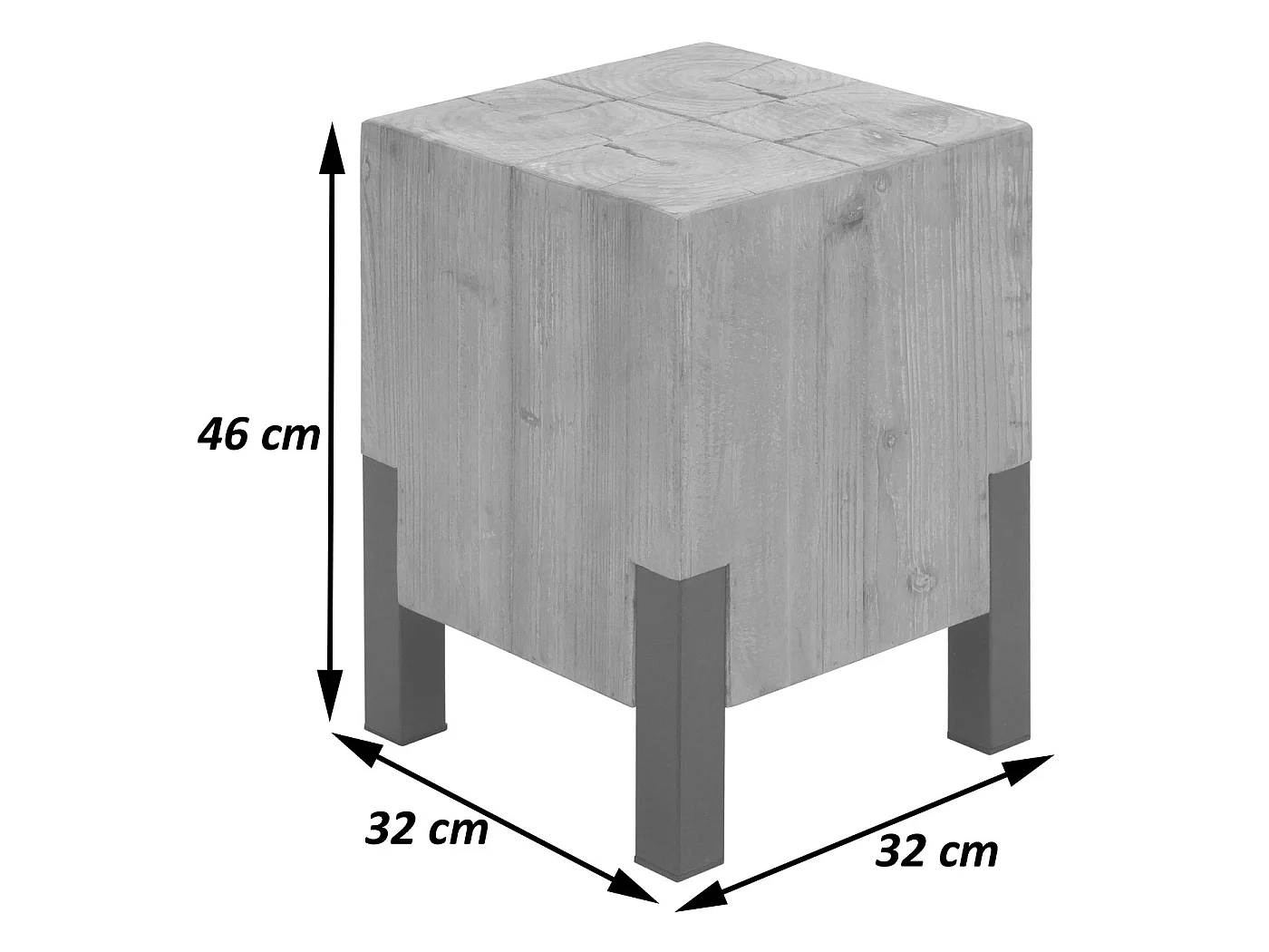 Taboret MCW-L76, stołek drewniany