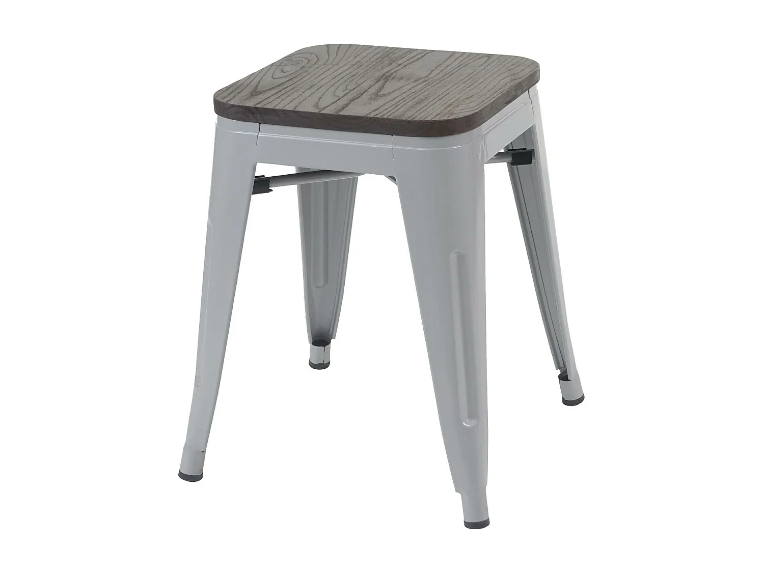 Taburete MCW-A73 (set de 2) Asiento de madera,  gris
