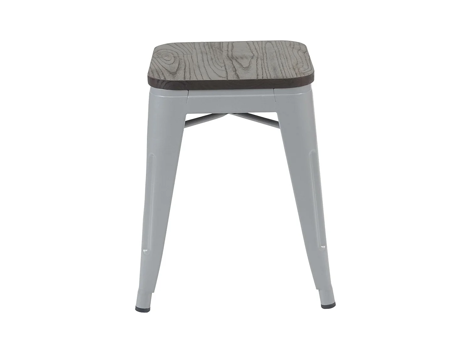 Hocker MCW-A73 (2er-Set) Holz-Sitzfläche, Grau