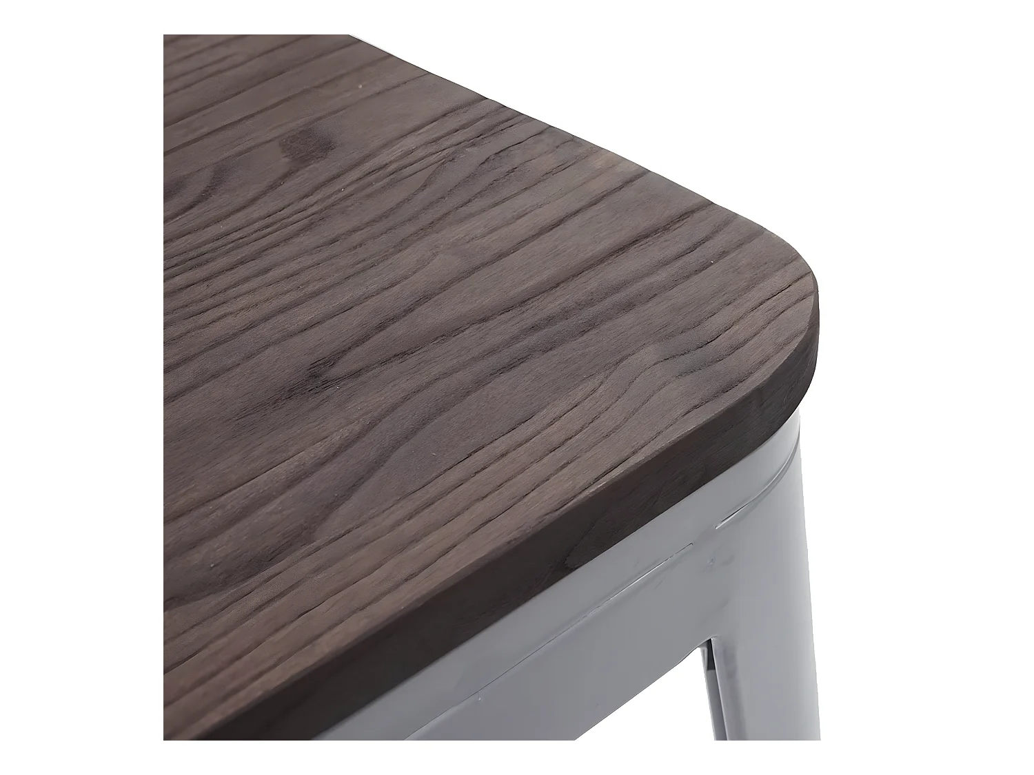 Hocker MCW-A73 (2er-Set) Holz-Sitzfläche, Grau