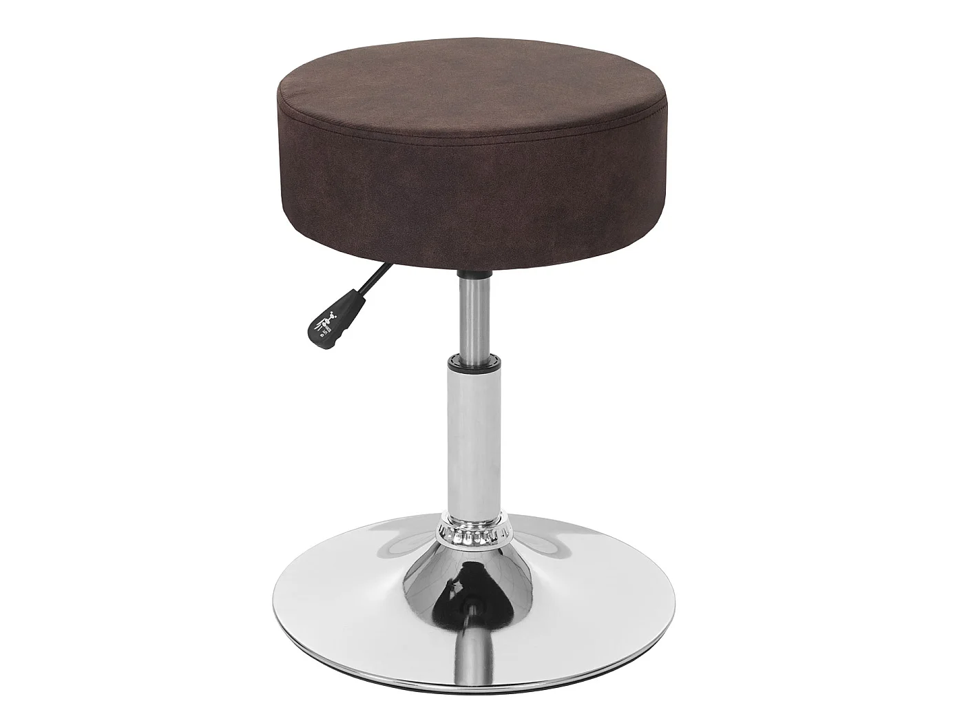 Taboret MCW-C22, stołek otomana,  imitacja zamszu, ciemny brąz vintage