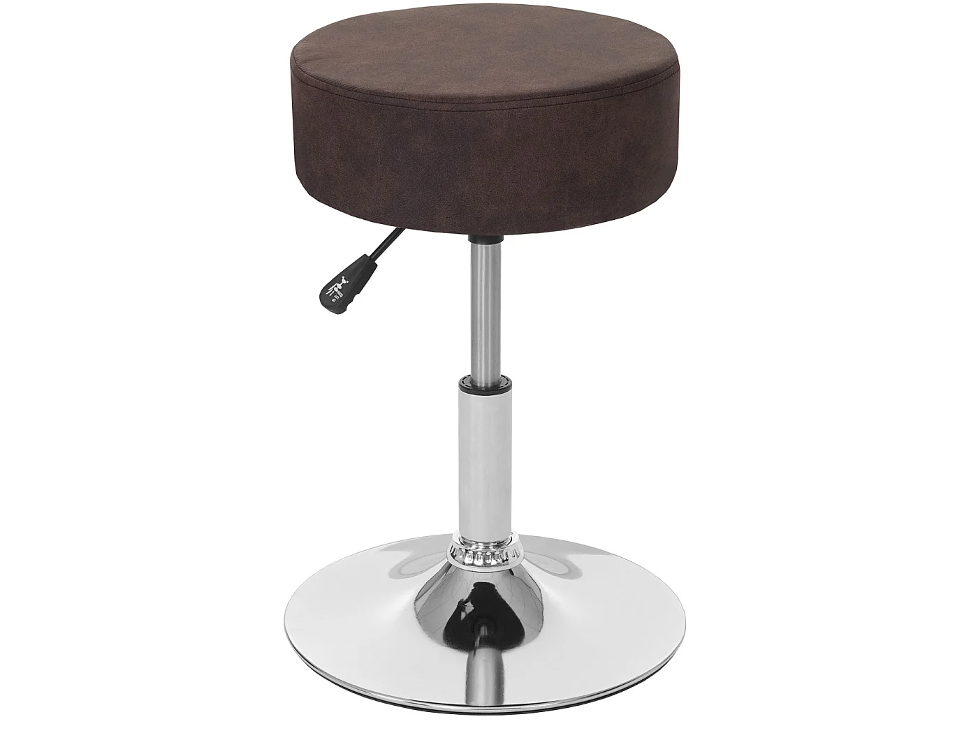 Taboret MCW-C22, stołek otomana,  imitacja zamszu, ciemny brąz vintage