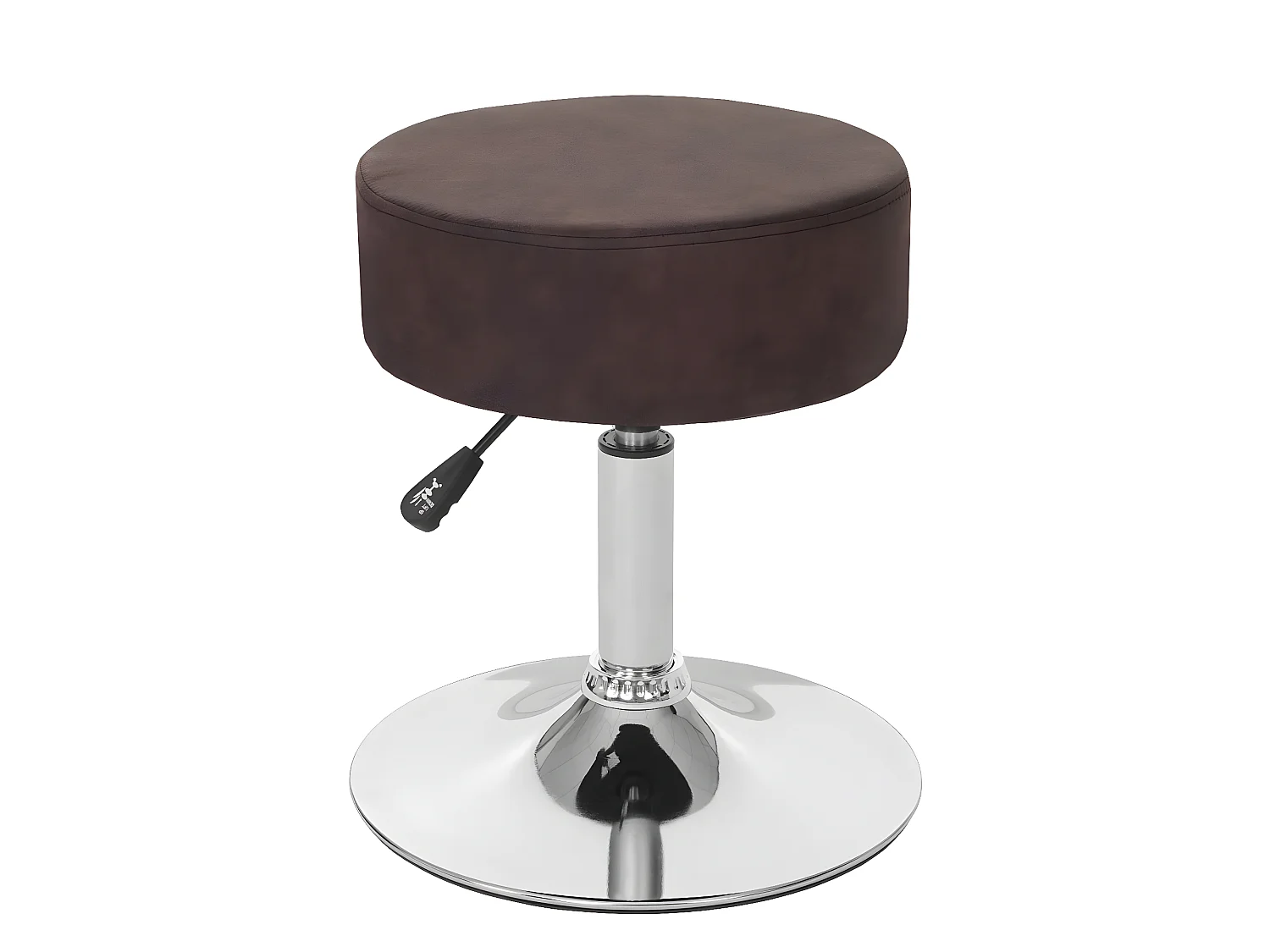 Taboret MCW-C22, stołek otomana,  imitacja zamszu, ciemny brąz vintage