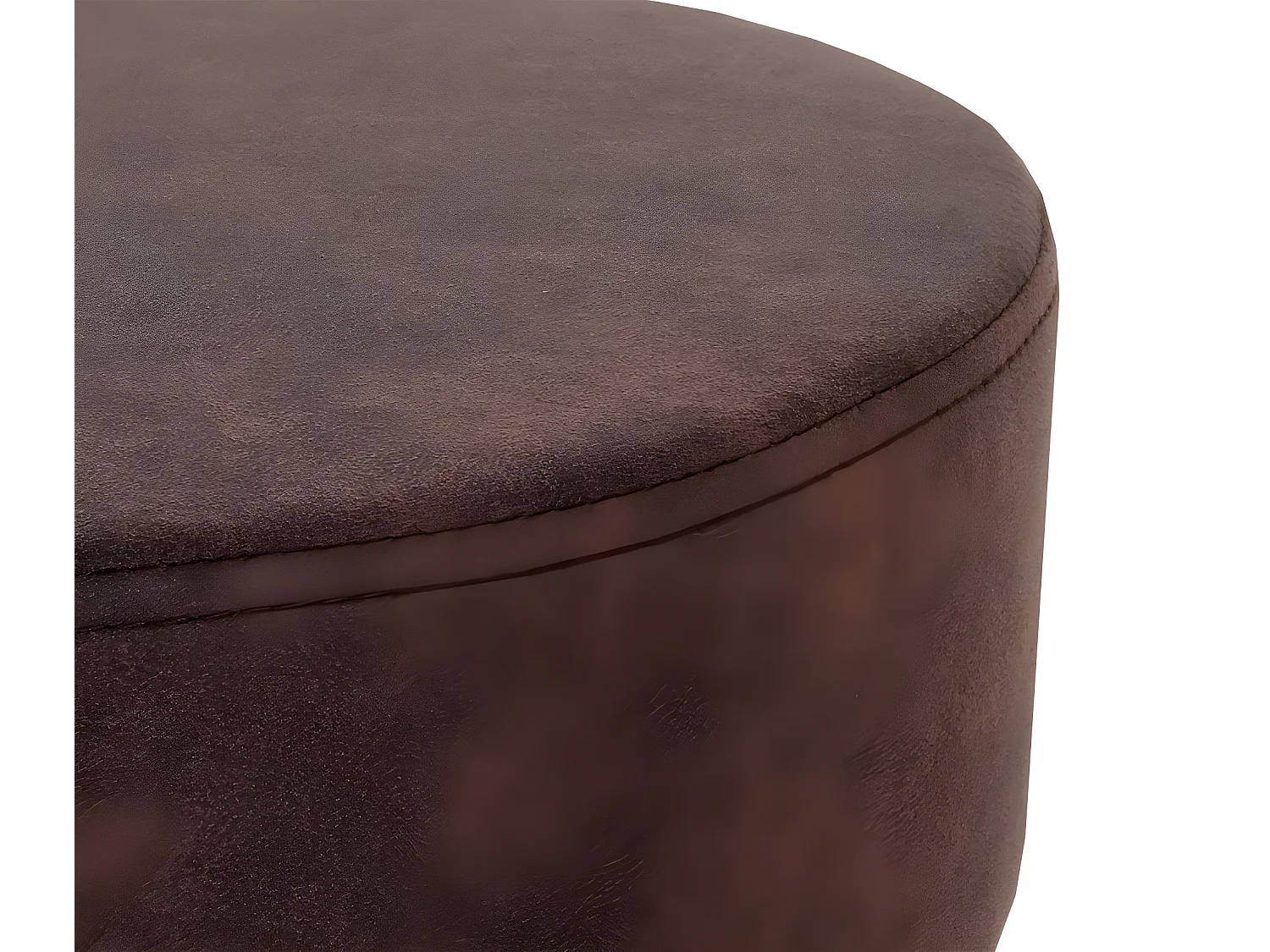 Taboret MCW-C22, stołek otomana,  imitacja zamszu, ciemny brąz vintage