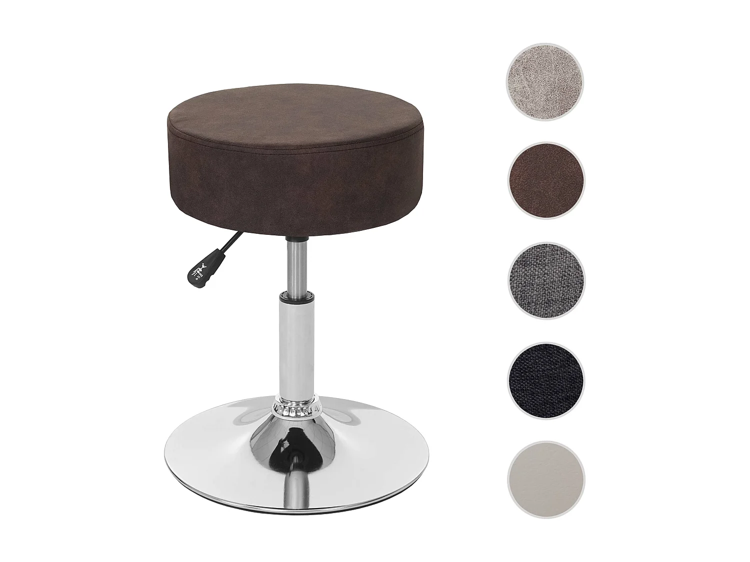 Taboret MCW-C22, stołek otomana,  imitacja zamszu, ciemny brąz vintage