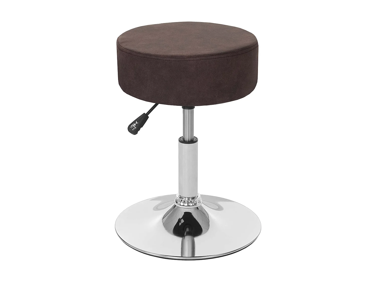 Taboret MCW-C22, stołek otomana,  imitacja zamszu, ciemny brąz vintage