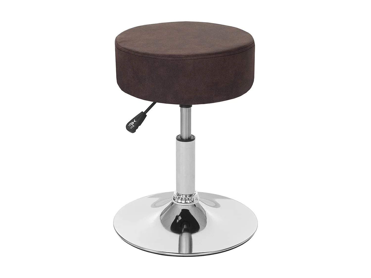 Taboret MCW-C22, stołek otomana,  imitacja zamszu, ciemny brąz vintage
