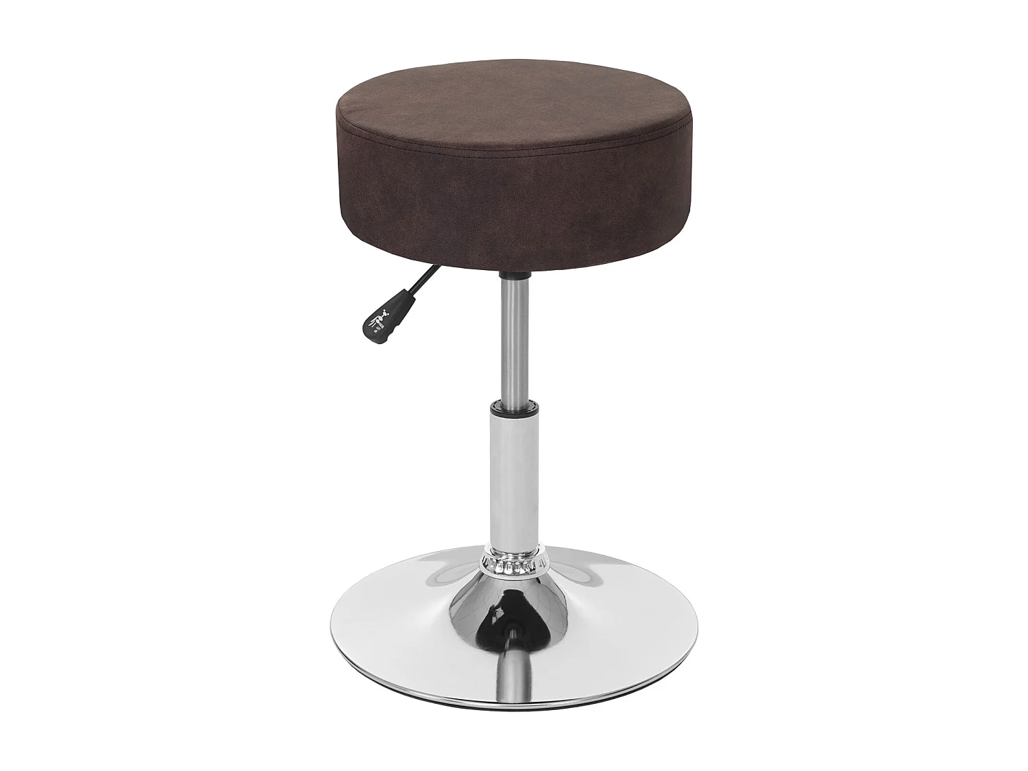 Taboret MCW-C22, stołek otomana,  imitacja zamszu, ciemny brąz vintage
